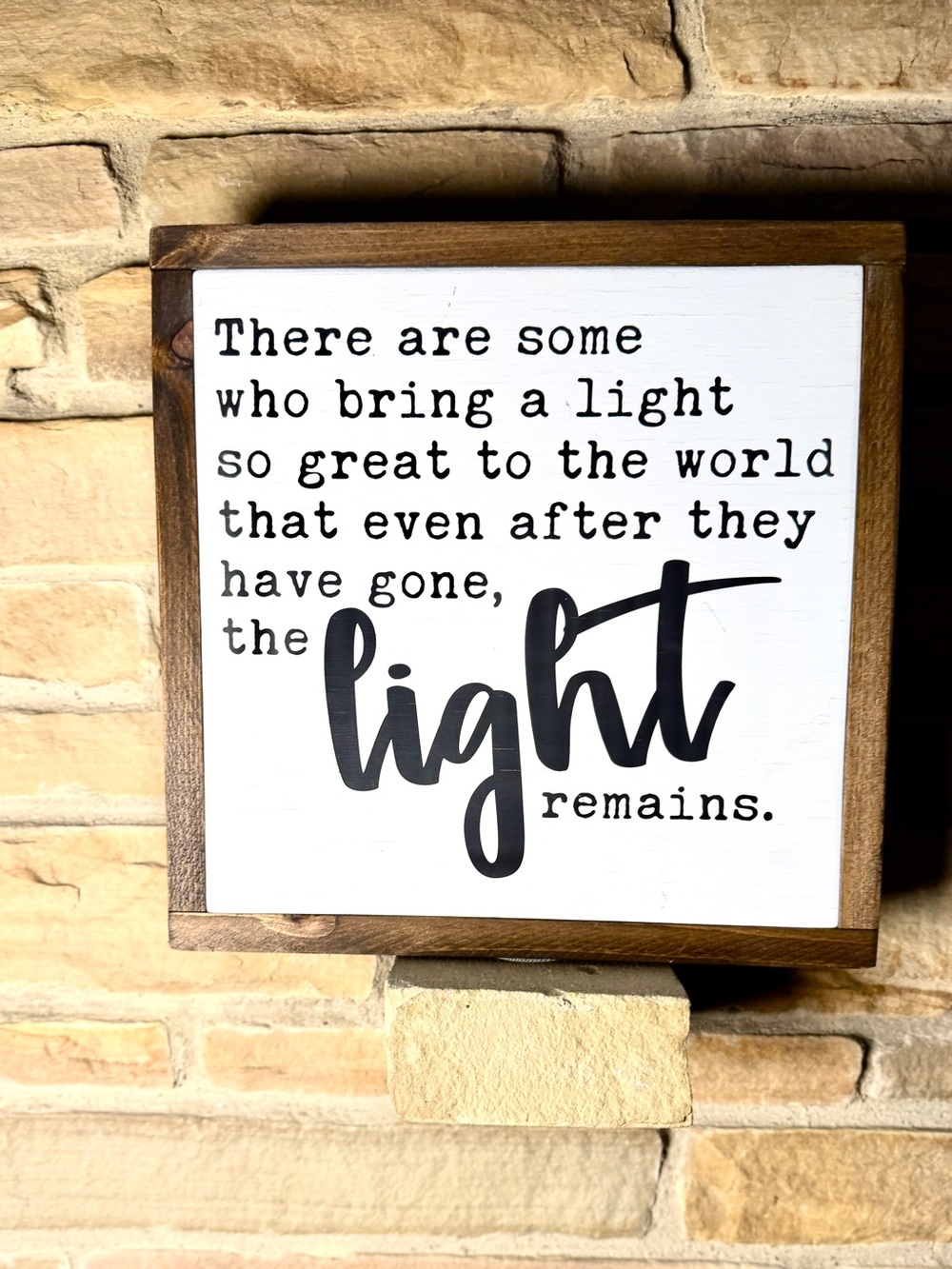 Memorial Inspirational wooden framed plaque regarding loss. Hang or stand. 13x13